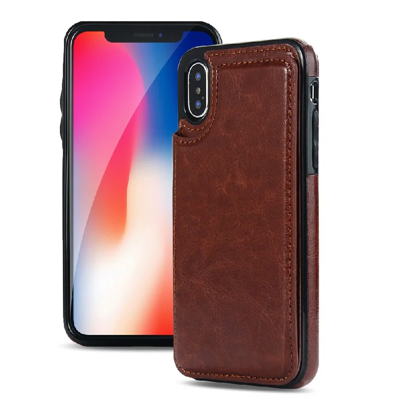 Back Cover PU Leather Wallet Case for iPhone 11 - Brown