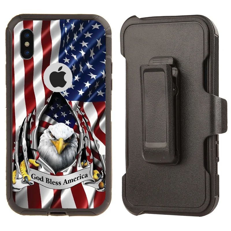 Shockproof Case for Apple iPhone X/XS Eagle Flag