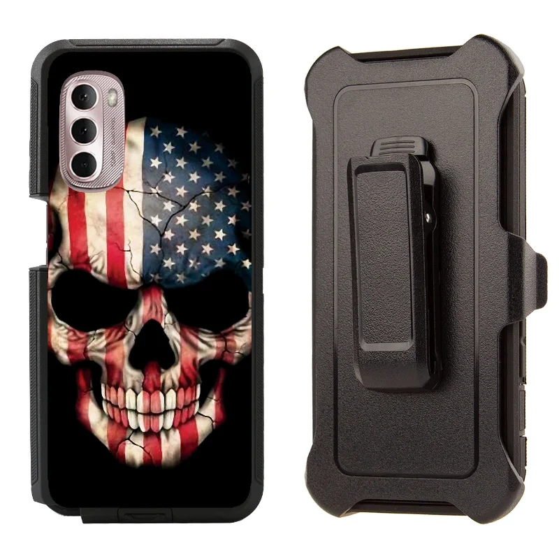 Shockproof Case for Motorola Moto G Stylus 5G 2022 Skull Flag