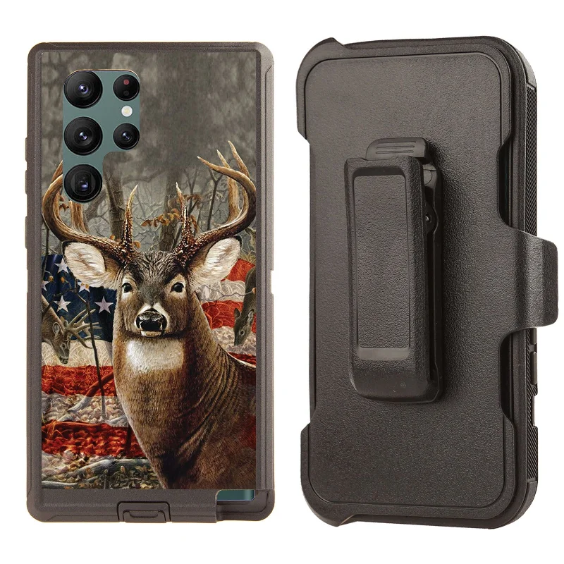 Shockproof Case for Samsung Galaxy S22 Ultra Deer Flag