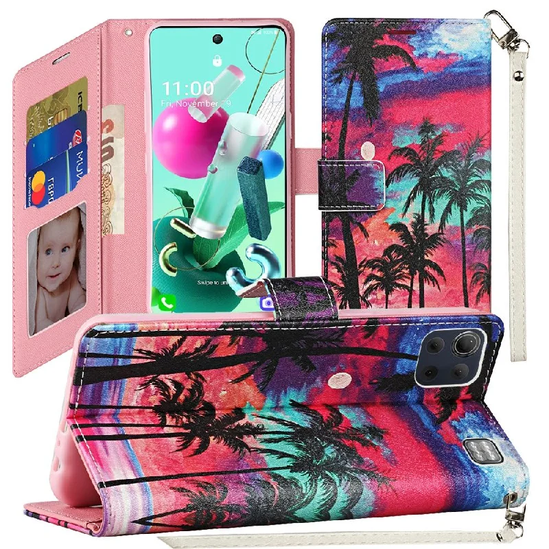 For LG K92 5G Vegan Design Wallet ID Card Case Cover - Beautiful Island