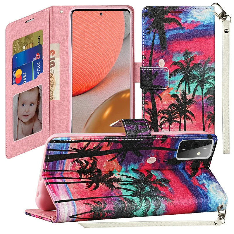 For Moto G Power 2021 Vegan Design Wallet ID Card Case Cover - Beautiful Island