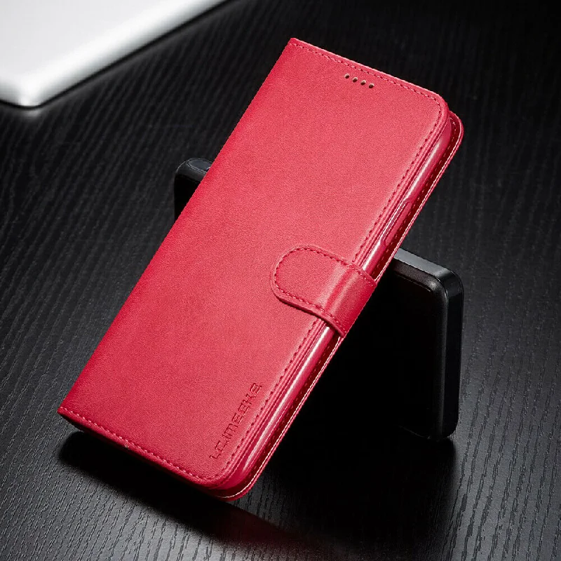 LC.IMEEKE PU Leather Wallet Case with Magnetic Flip Cover For iPhone 11 - Hot Pink