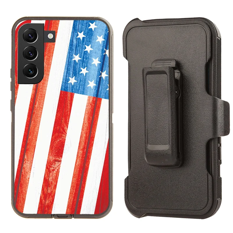 Shockproof Case for Samsung Galaxy S23 Cover Clip American Flag