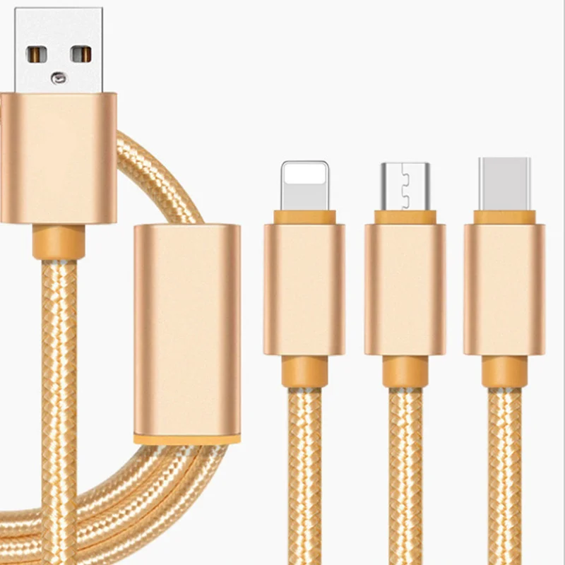 3in1 High Speed Charging Cable Charger for iPhone Micro USB Android and Type C