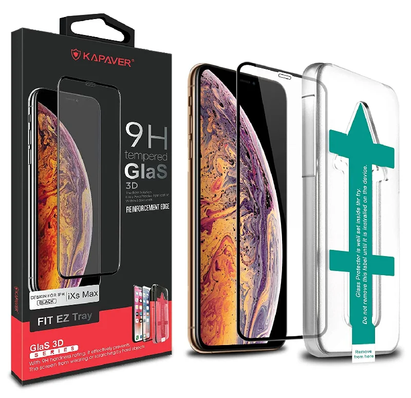 iPhone Xs Max Tempered Glass Screen Protector Guard | EZ FIT - 1 Pack