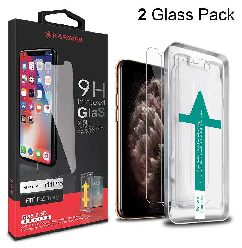 iPhone 11 Pro Tempered Glass Screen Protector Guard | Easy FIT - 2 Pack