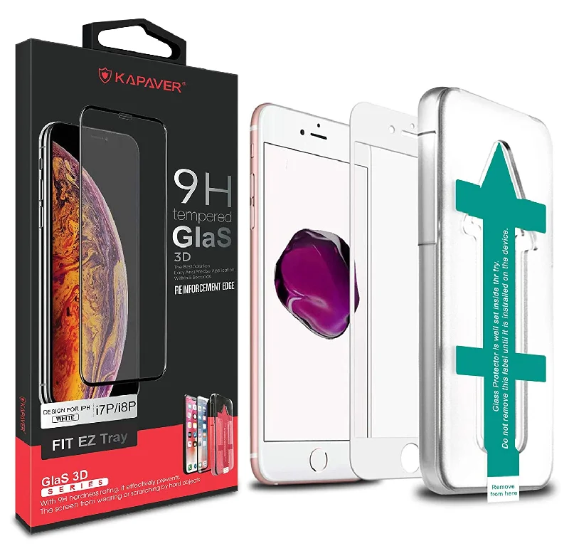 iPhone 7 Plus/iPhone 8 Plus Tempered Glass Screen Protector Guard | EZ FIT - 1 Pack