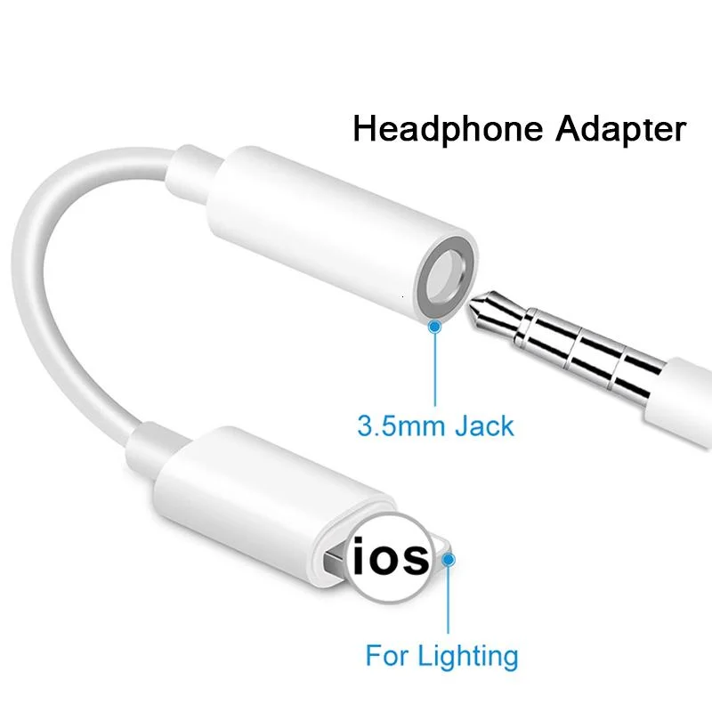 iPhone dongle Plug and use lightning to 3.5mm audio converter cable for latest iOS adapter