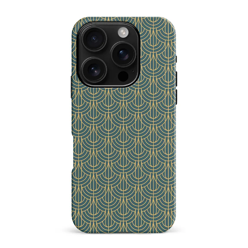 Curved Art Deco Phone Case - Green