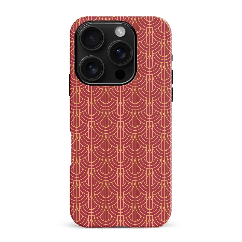 Curved Art Deco Phone Case - Red