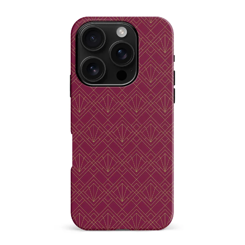 Iconic Art Deco Phone Case - Maroon