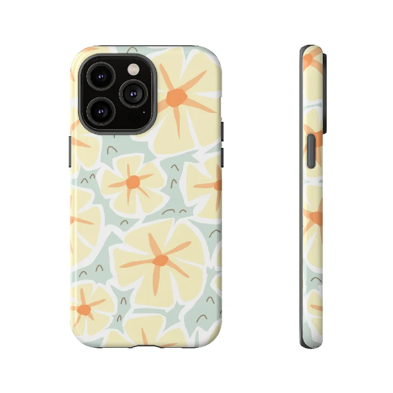 Pastel Yellow Happy Flower - Protective Phone Case