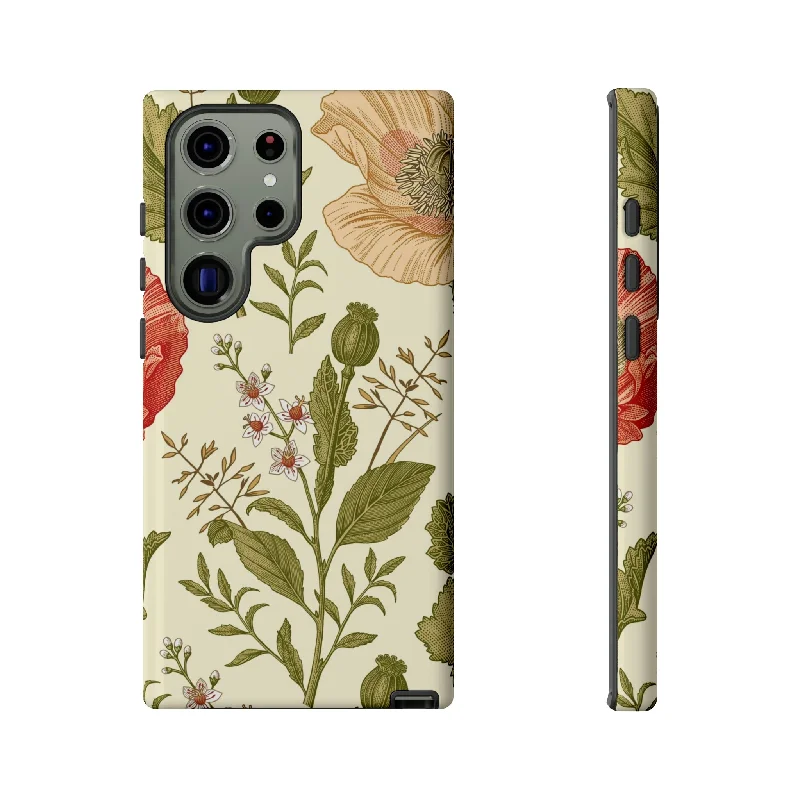 Poppy Red Vintage Flower Samsung Case (Protective)