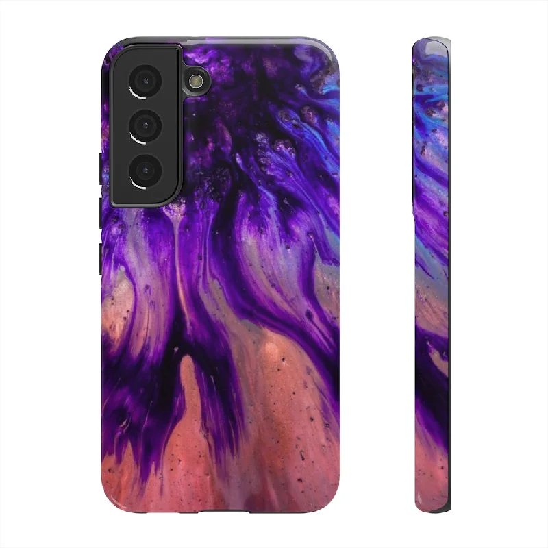 Purple Flow Ink Art Android Case - Protective Phone Case