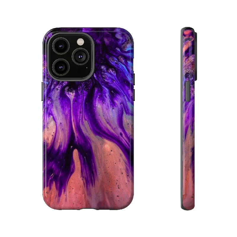 Purple Flow Ink Art - Protective Phone Case