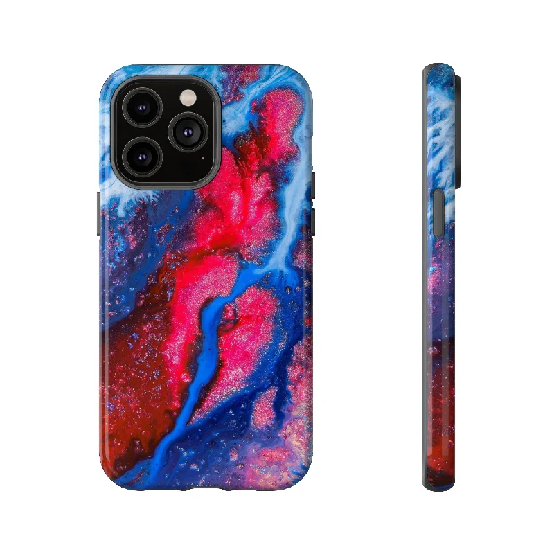 Red n Blue Ink Art - Protective Phone Case