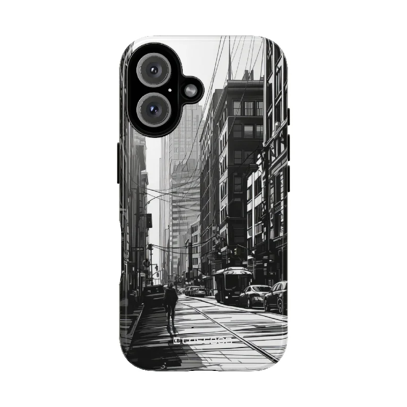 Urban Echoes: Monochrome Cityscape - for iPhone 16