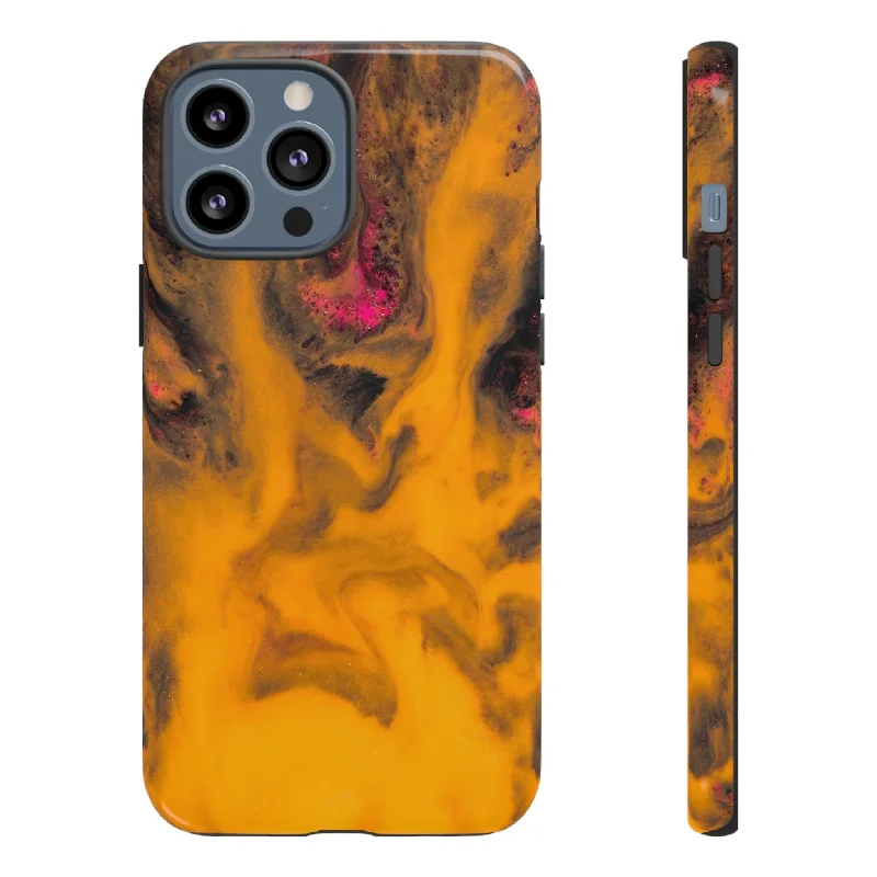 Yellow Flame Ink Art - Protective Phone Case