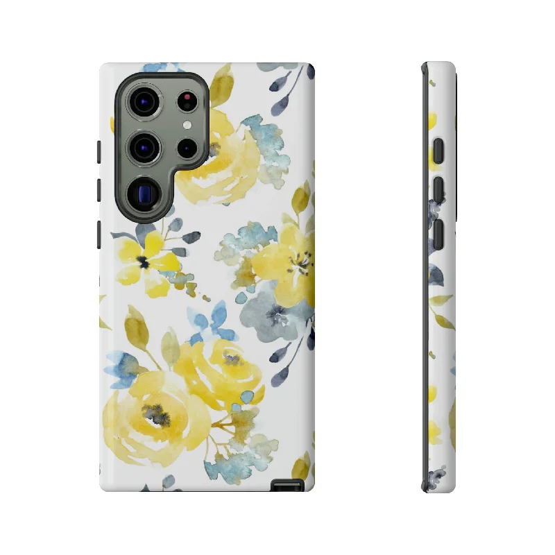 Yellow Floral Android Case - Protective Phone Case