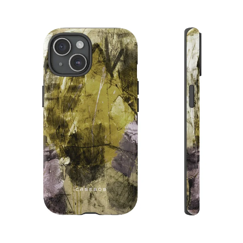 Yellow Grunge Art Phone Case - Protective Phone Case