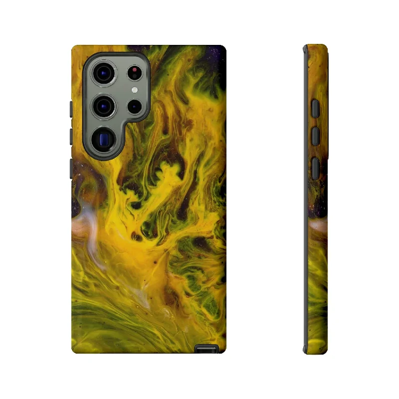 Yellow Liquid Ink Art Android Case - Protective Phone Case