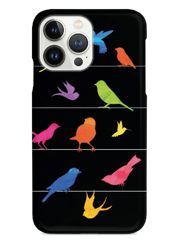 Colorful Birds on a Wire - Black Case