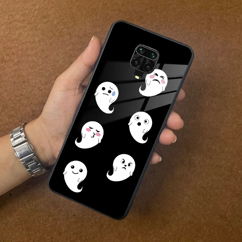 Cute Ghost Glass Case Cover For Poco