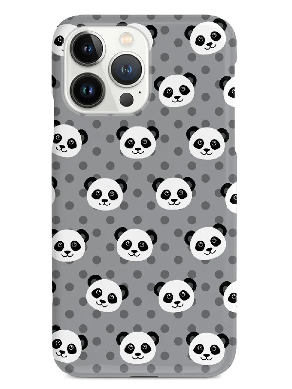 Cute Panda Pattern - Gray Polka Dots Case