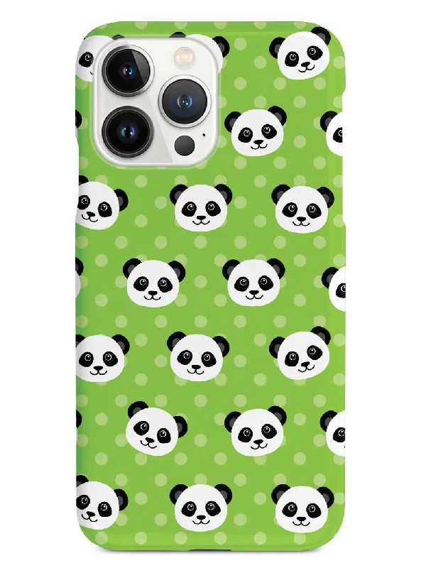 Cute Panda Pattern - Green Polka Dots Case