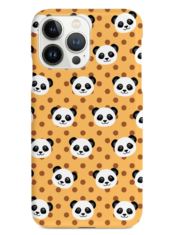 Cute Panda Pattern - Orange Polka Dots Case