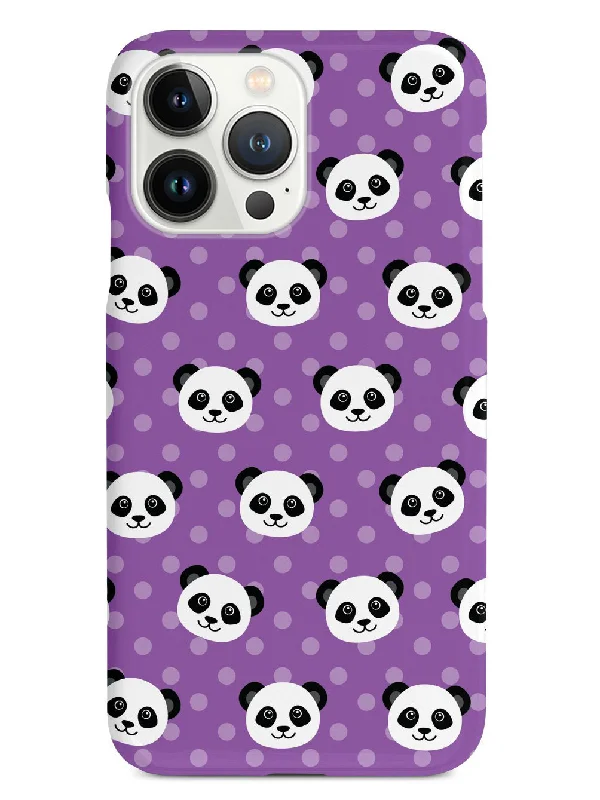 Cute Panda Pattern - Purple Polka Dots Case