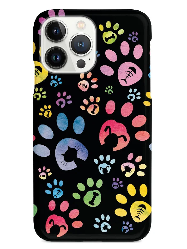 Dog & Cat Lover - Paw Prints - Black Case