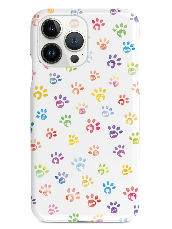 Dog & Cat Lover - Small Watercolor Paw Prints - White Case