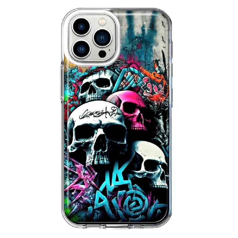 For Apple iPhone 11 Pro Max Skulls Graffiti Painting Art Design Hybrid Protective Phone Case Cover