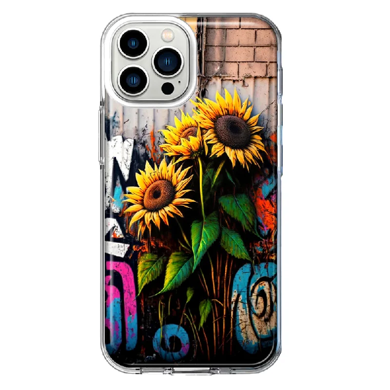 For Apple iPhone 11 Pro Max Sunflowers Graffiti Painting Art Design Hybrid Protective Phone Case Cover