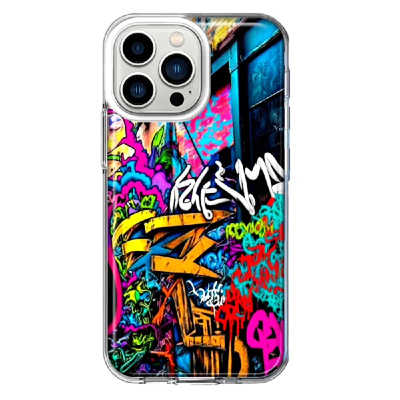 For Apple iPhone 13 Pro Urban Graffiti Street Art Painting Design Hybrid Protective Phone Case Cover