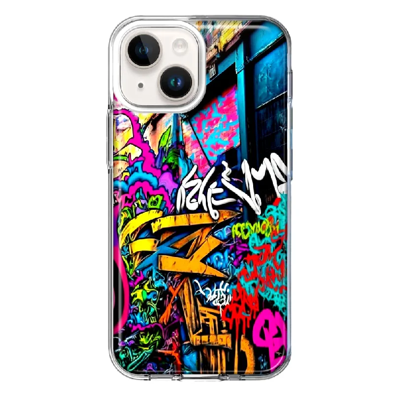 For Apple iPhone 13 Urban Graffiti Street Art Painting Design Hybrid Protective Phone Case Cover