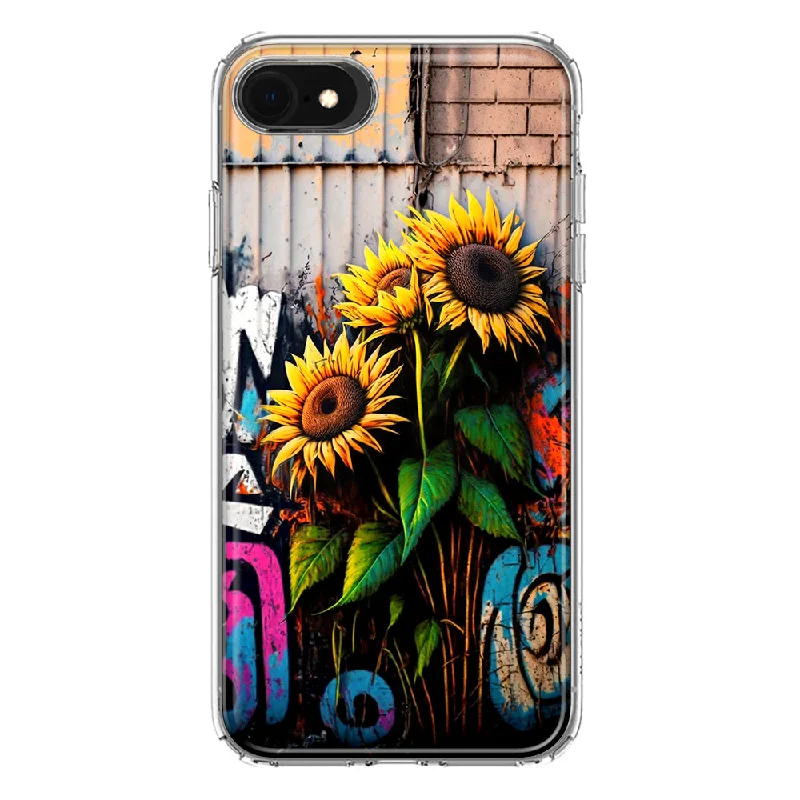 For Apple iPhone 6/7/8/SE 2020/SE 3 2022 Sunflowers Graffiti Painting Art Design Hybrid Protective Phone Case Cover