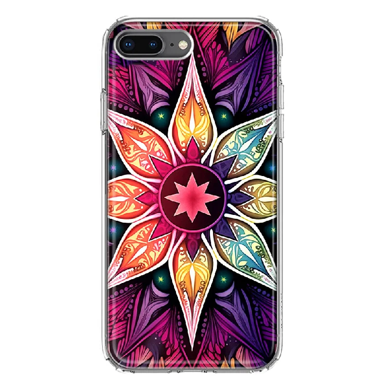 For Apple iPhone 7/8 Plus Mandala Geometry Abstract Star Pattern Design Hybrid Protective Phone Case Cover