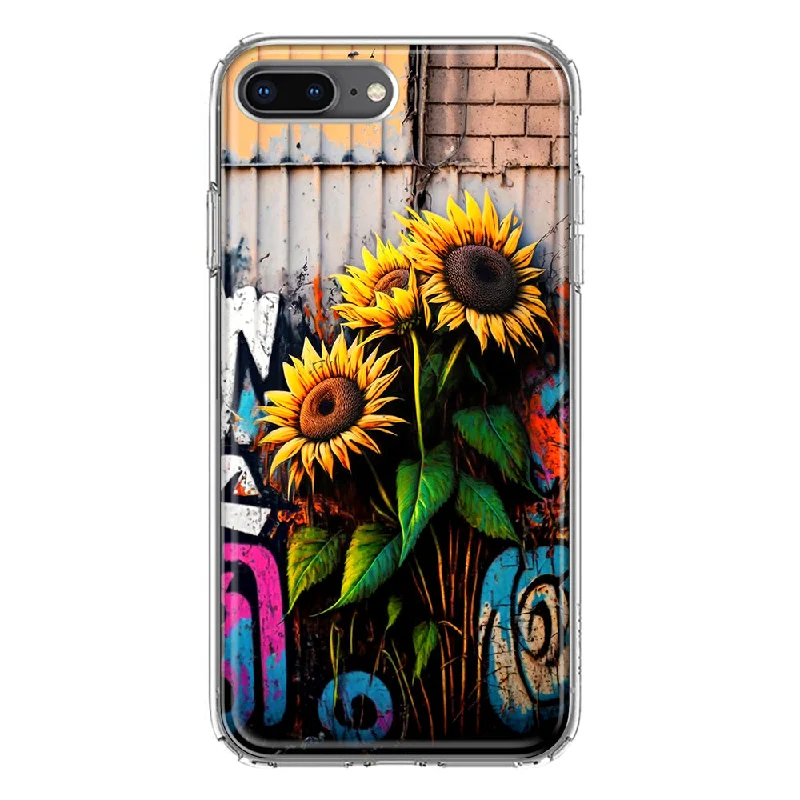 For Apple iPhone 7/8 Plus Sunflowers Graffiti Painting Art Design Hybrid Protective Phone Case Cover