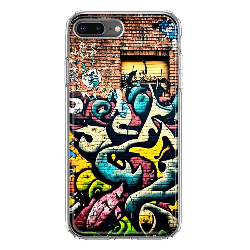 For Apple iPhone 7/8 Plus Urban Graffiti Wall Art Painting Design Hybrid Protective Phone Case Cover