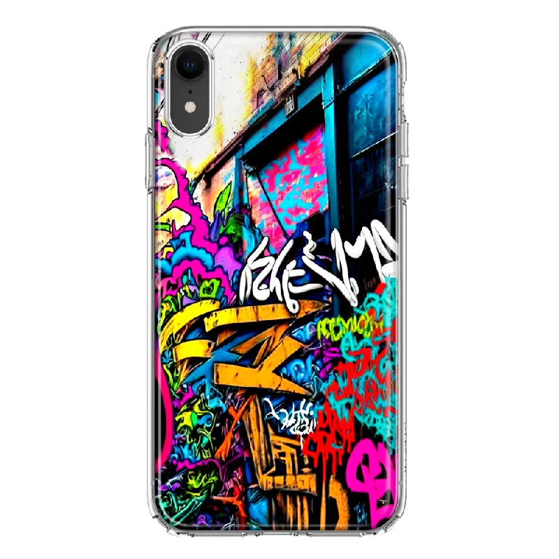 For Apple iPhone XR Urban Graffiti Street Art Painting Design Hybrid Protective Phone Case Cover