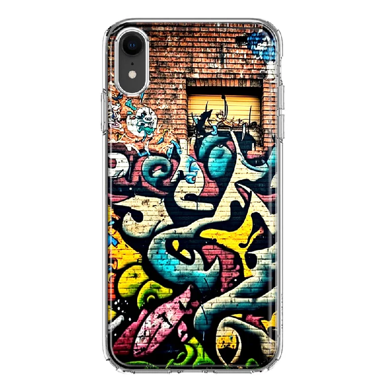 For Apple iPhone XR Urban Graffiti Wall Art Painting Design Hybrid Protective Phone Case Cover