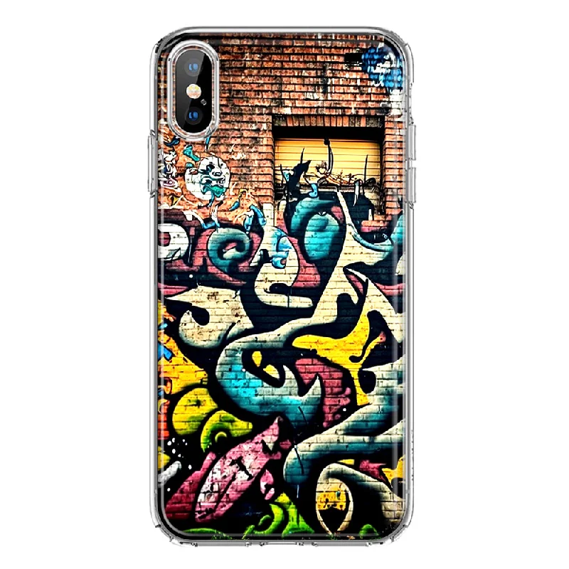 For Apple iPhone XS Max Urban Graffiti Wall Art Painting Design Hybrid Protective Phone Case Cover