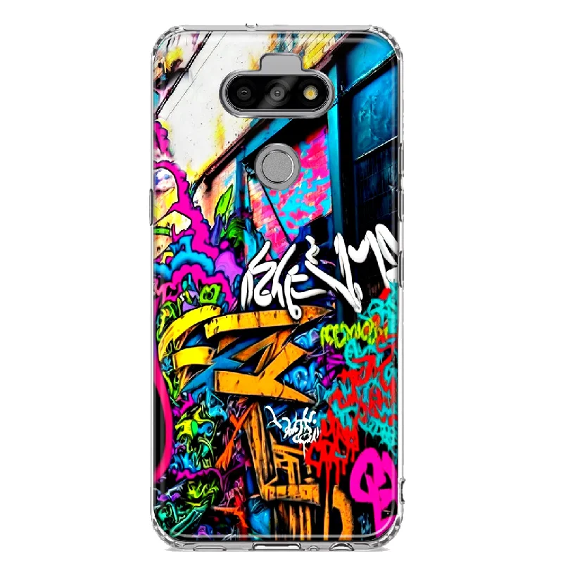 For LG Aristo 5/Phoenix 5/Risio 4 Urban Graffiti Street Art Painting Design Hybrid Protective Phone Case Cover