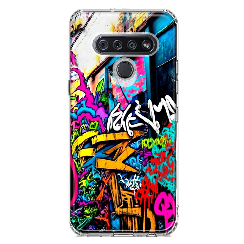 For LG K51 Urban Graffiti Street Art Painting Design Hybrid Protective Phone Case Cover