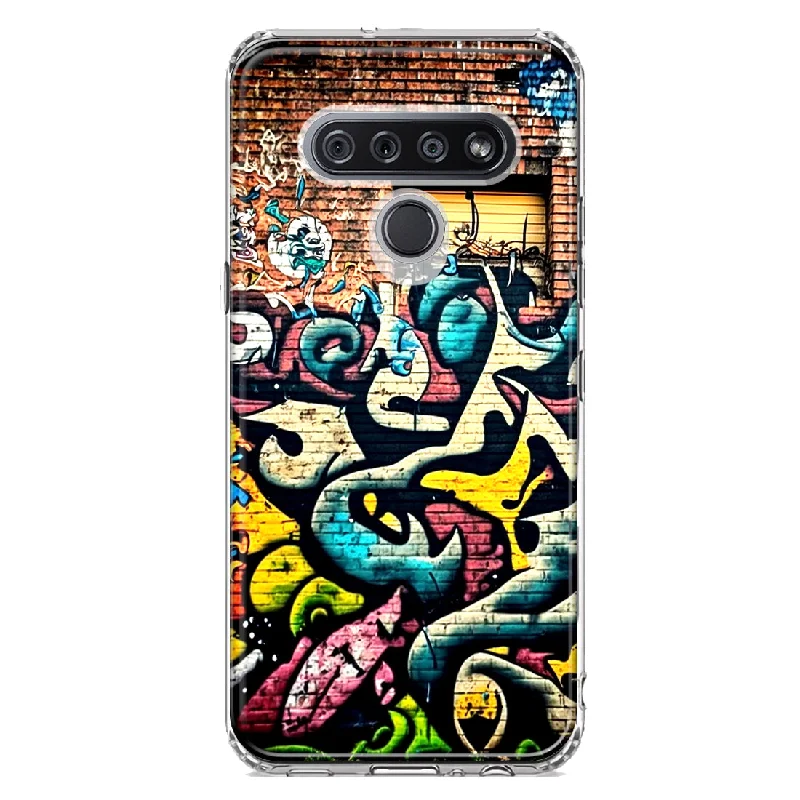 For LG K51 Urban Graffiti Wall Art Painting Design Hybrid Protective Phone Case Cover