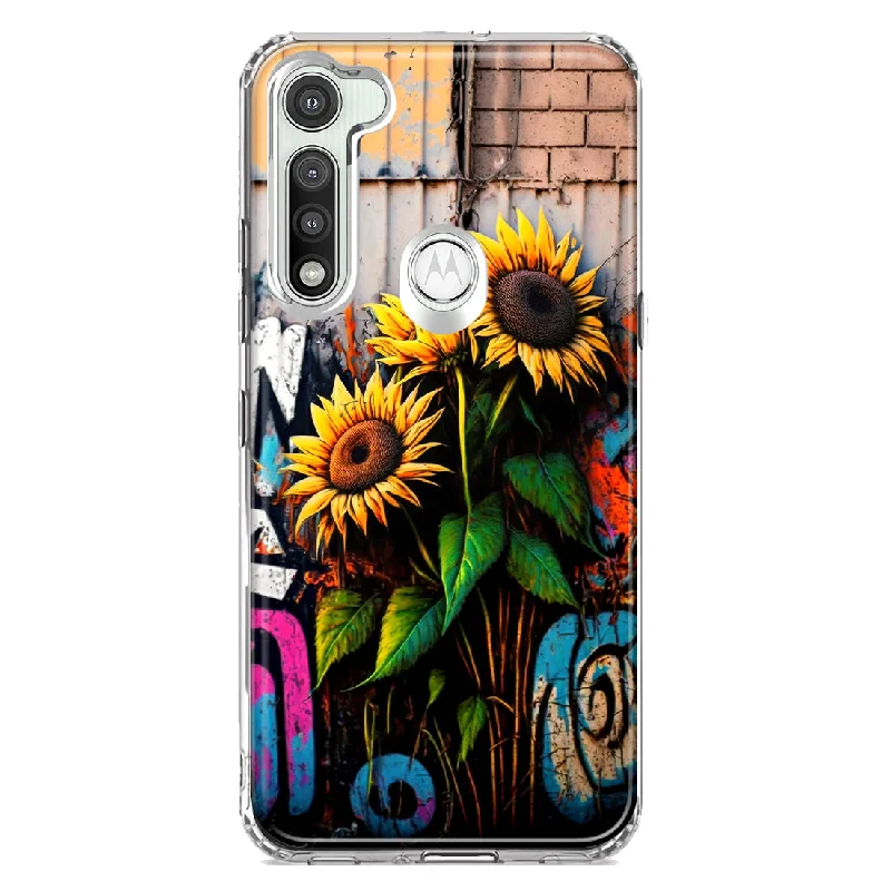 For Motorola Moto G Fast Sunflowers Graffiti Painting Art Design Hybrid Protective Phone Case Cover