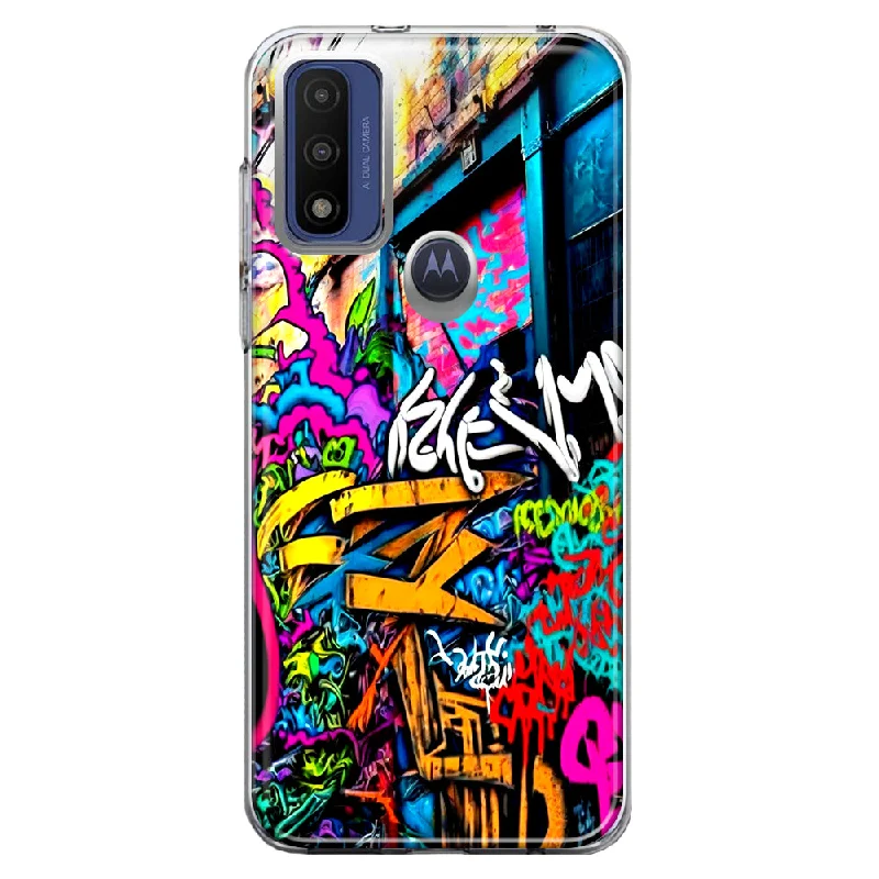 For Motorola Moto G Play 2023 Urban Graffiti Street Art Painting Design Hybrid Protective Phone Case Cover